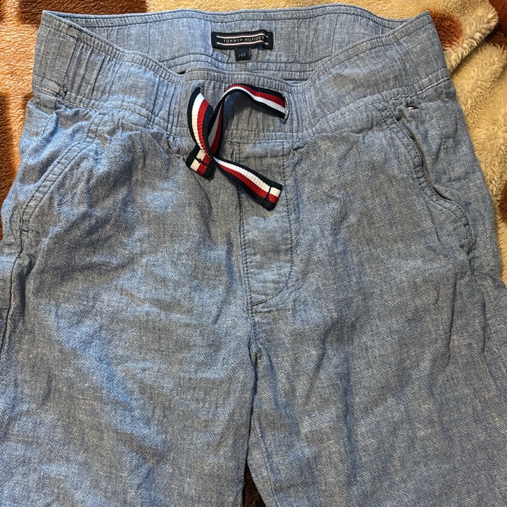 Tommy Hilfiger Blue Casual Shorts with Striped Drawstring